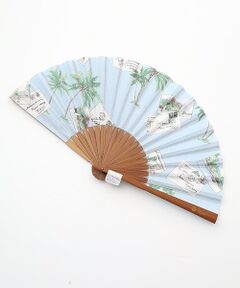 PAPAS / パパス その他小物 | 60/1リネン パームツリー&ポストカードプリント扇子