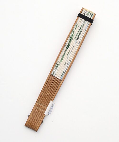 PAPAS / パパス その他小物 | 60/1リネン パームツリー&ポストカードプリント扇子 | 詳細1