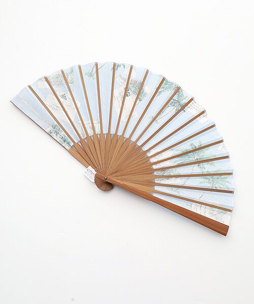 PAPAS / パパス その他小物 | 60/1リネン パームツリー&ポストカードプリント扇子 | 詳細3