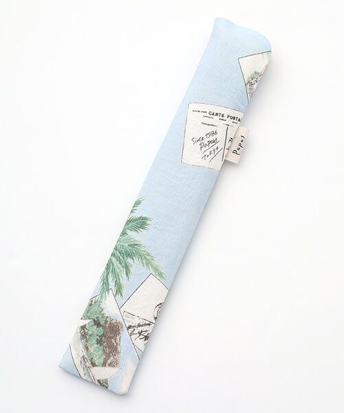 PAPAS / パパス その他小物 | 60/1リネン パームツリー&ポストカードプリント扇子 | 詳細7