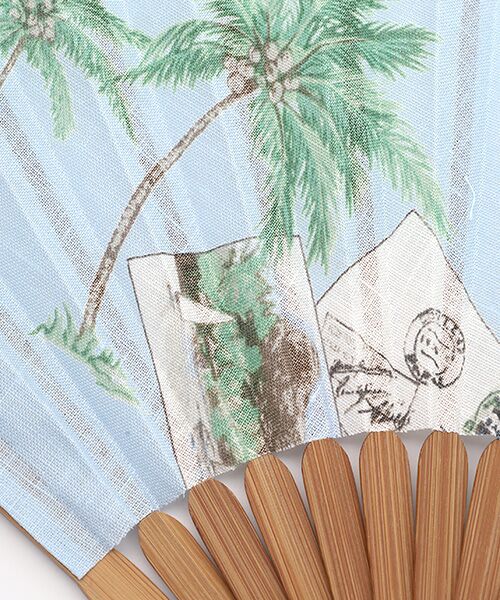 PAPAS / パパス その他小物 | 60/1リネン パームツリー&ポストカードプリント扇子 | 詳細8