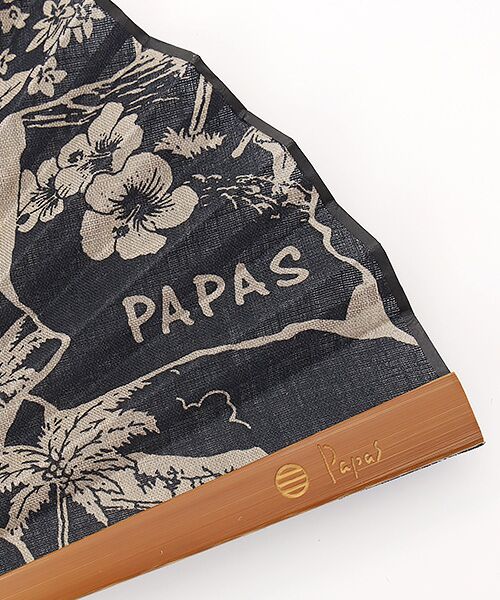 PAPAS / パパス その他小物 | 60/1リネンプリント パッチワーク風 扇子 | 詳細4