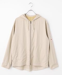 強撚ムラコットンツイル フード付きブルゾン