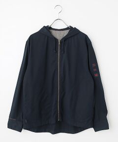 PAPAS / パパス ブルゾン | 強撚ムラコットンツイル フード付きブルゾン