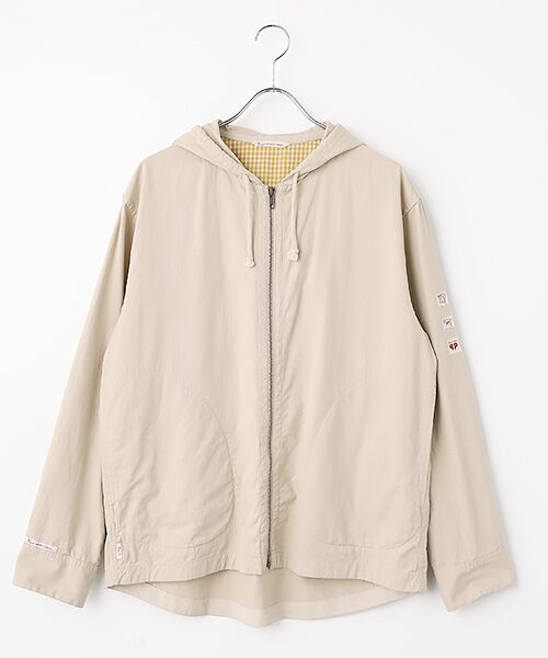 PAPAS / パパス ブルゾン | 強撚ムラコットンツイル フード付きブルゾン（ベージュ）