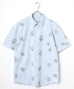 PAPAS / パパス シャツ・ブラウス | Papas40周年記念 80/2ピンオックス 刺繍半袖シャツ