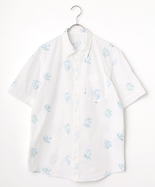 PAPAS / パパス シャツ・ブラウス | Papas40周年記念 80/2ピンオックス 刺繍半袖シャツ（シロ）