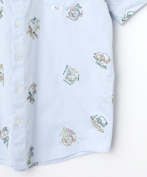 PAPAS / パパス シャツ・ブラウス | Papas40周年記念 80/2ピンオックス 刺繍半袖シャツ | 詳細4