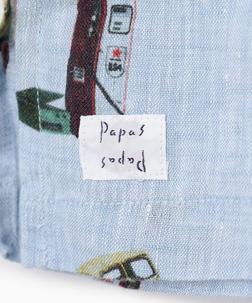 PAPAS / パパス シャツ・ブラウス | Papas40周年記念フレンチリネンシャンブレーPICKUPTRUCKプリント半袖シャツ | 詳細7