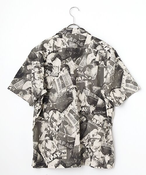 PAPAS / パパス シャツ・ブラウス | 50/1ブロード PAPAS BOOKプリント半袖シャツ | 詳細1