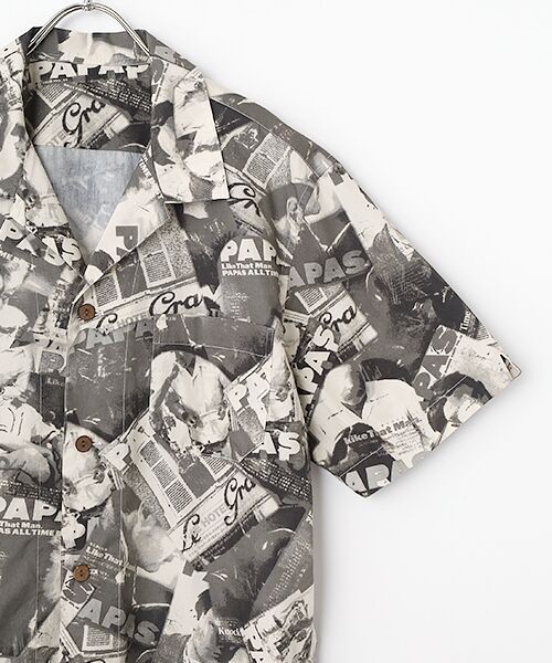 PAPAS / パパス シャツ・ブラウス | 50/1ブロード PAPAS BOOKプリント半袖シャツ | 詳細2