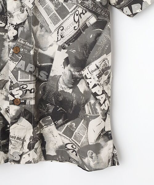 PAPAS / パパス シャツ・ブラウス | 50/1ブロード PAPAS BOOKプリント半袖シャツ | 詳細3