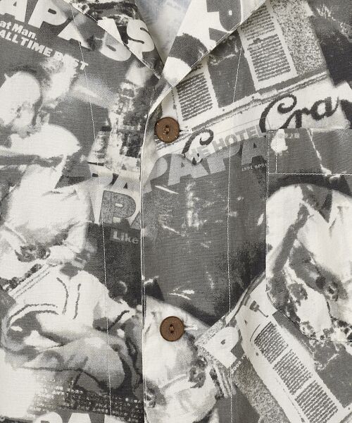 PAPAS / パパス シャツ・ブラウス | 50/1ブロード PAPAS BOOKプリント半袖シャツ | 詳細4