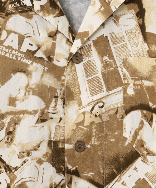 PAPAS / パパス シャツ・ブラウス | 50/1ブロード PAPAS BOOKプリント半袖シャツ | 詳細5