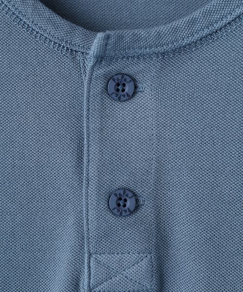 PAPAS / パパス Tシャツ | 50/2鹿の子中白染加工ヘンリーネックTシャツ | 詳細10