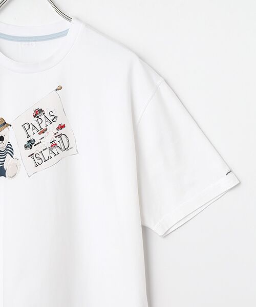 PAPAS / パパス Tシャツ | 40/2天竺 シロクマ・40thモチーフフラッグ半袖Ｔシャツ | 詳細2
