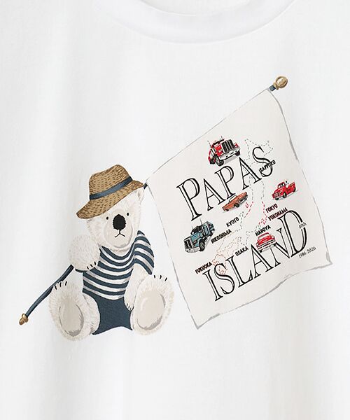 PAPAS / パパス Tシャツ | 40/2天竺 シロクマ・40thモチーフフラッグ半袖Ｔシャツ | 詳細4