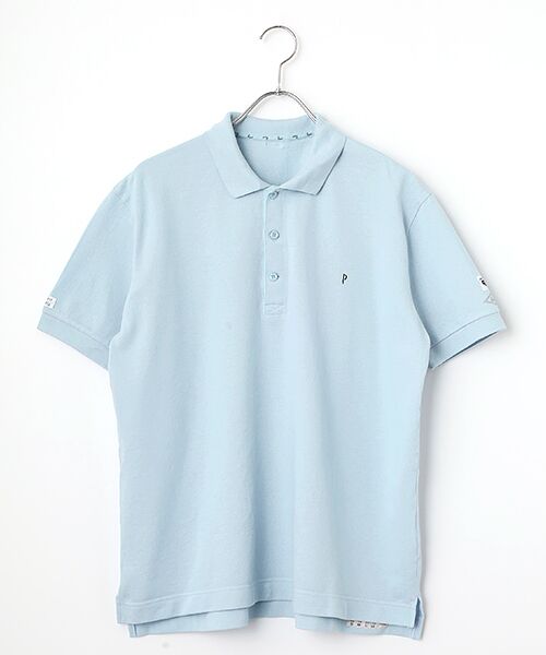 PAPAS / パパス ポロシャツ | ●定番●鹿の子 半袖ポロシャツ（サックス）