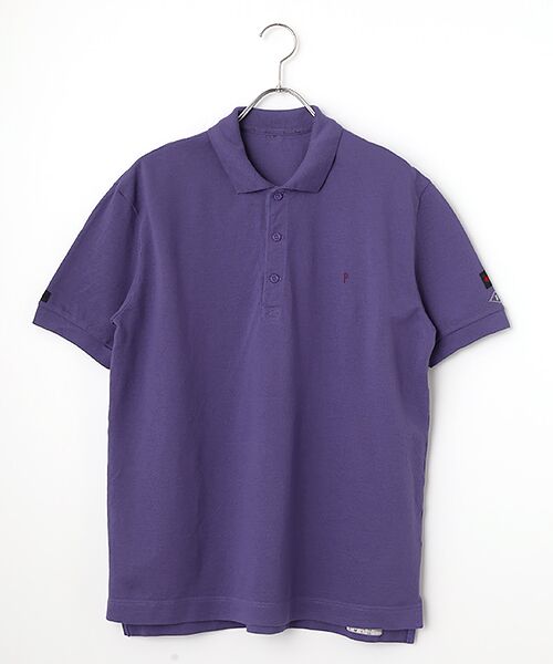 PAPAS / パパス ポロシャツ | ●定番●鹿の子 半袖ポロシャツ（パープル）