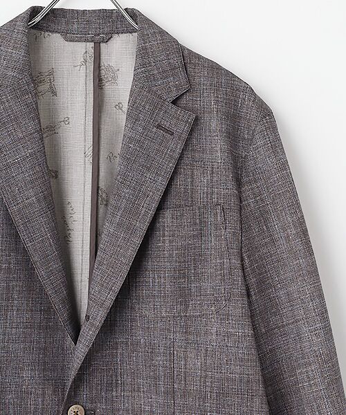 PAPAS / パパス テーラードジャケット | メッシュプリント 3つ釦段返りジャケット | 詳細3