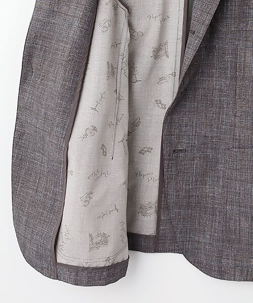 PAPAS / パパス テーラードジャケット | メッシュプリント 3つ釦段返りジャケット | 詳細5