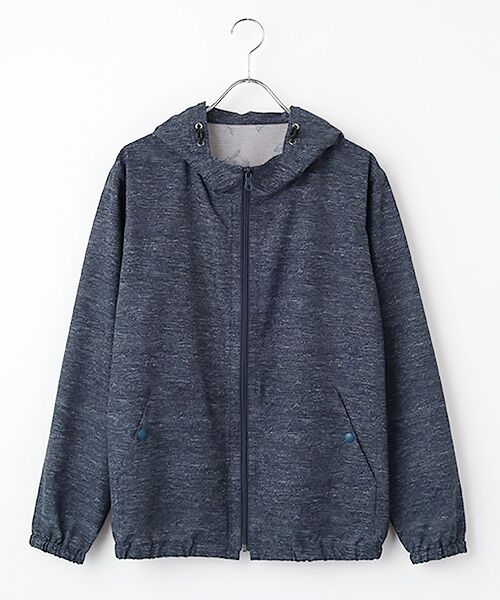 PAPAS / パパス ブルゾン | メッシュプリント ポケッタブルパーカー（ネイビー系鹿の子）