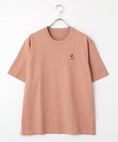 PAPAS / パパス Tシャツ | 40/2天竺 ワンポイント刺繍半袖Ｔシャツ
