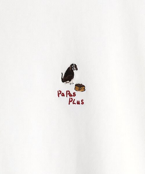 PAPAS / パパス Tシャツ | 40/2天竺 ワンポイント刺繍半袖Ｔシャツ | 詳細1