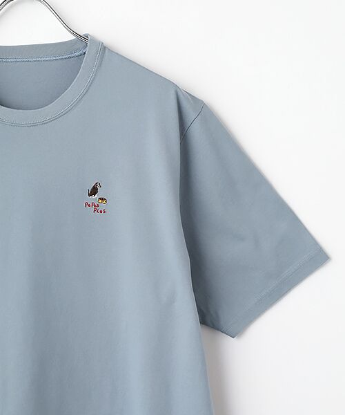 PAPAS / パパス Tシャツ | 40/2天竺 ワンポイント刺繍半袖Ｔシャツ | 詳細4