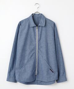 PAPAS / パパス シャツ・ブラウス | インディゴシャンブレー ワイドカラーシャツ