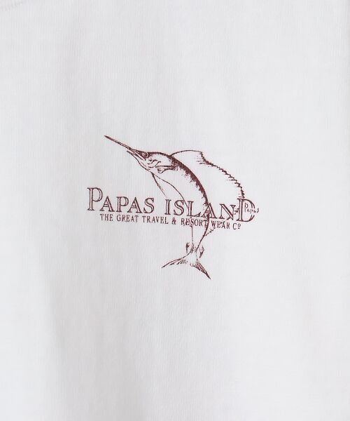 PAPAS / パパス Tシャツ | ラフィー吊り天竺 カジキプリント Tシャツ | 詳細6