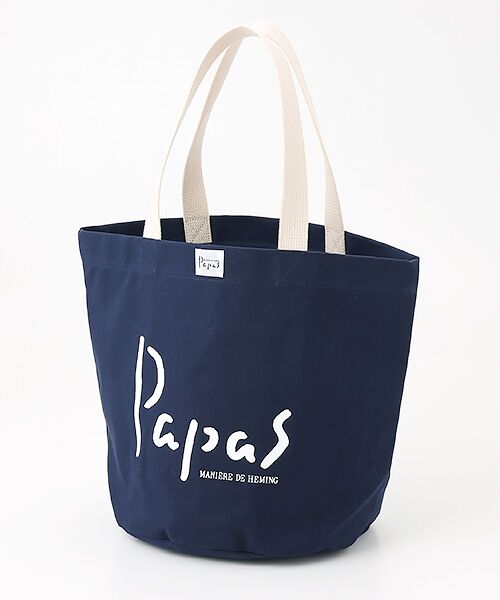 PAPAS / パパス トートバッグ | 7色展開 PAPASロゴ アルマダトート（ネイビー）
