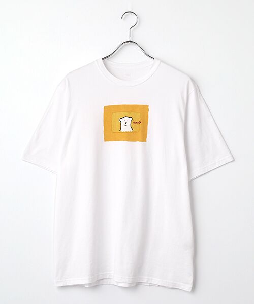 PAPAS / パパス Tシャツ | CLASSIC天竺 クマモチーフ 半袖Ｔシャツ（オフシロ）