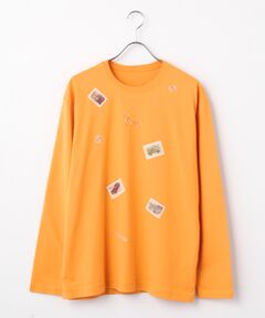 PAPAS / パパス Tシャツ | タリイ天竺 アップリケ 長袖Tシャツ