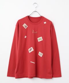 PAPAS / パパス Tシャツ | タリイ天竺 アップリケ 長袖Tシャツ