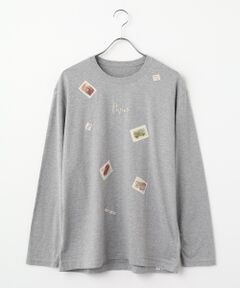 PAPAS / パパス Tシャツ | タリイ天竺 アップリケ 長袖Tシャツ
