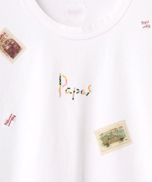 PAPAS / パパス Tシャツ | タリイ天竺 アップリケ 長袖Tシャツ | 詳細1
