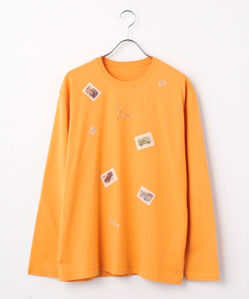 PAPAS / パパス Tシャツ | タリイ天竺 アップリケ 長袖Tシャツ（キイロ）