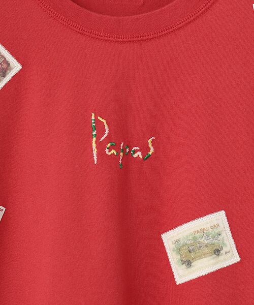 PAPAS / パパス Tシャツ | タリイ天竺 アップリケ 長袖Tシャツ | 詳細5