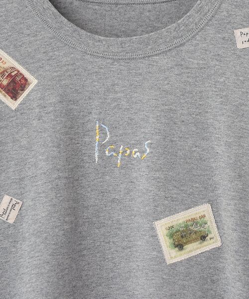 PAPAS / パパス Tシャツ | タリイ天竺 アップリケ 長袖Tシャツ | 詳細11
