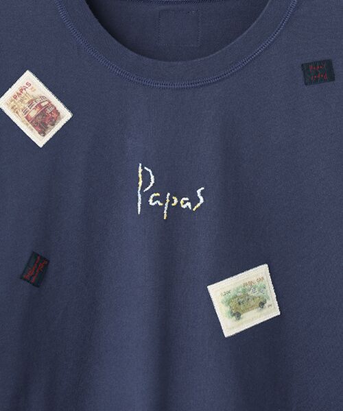 PAPAS / パパス Tシャツ | タリイ天竺 アップリケ 長袖Tシャツ | 詳細13