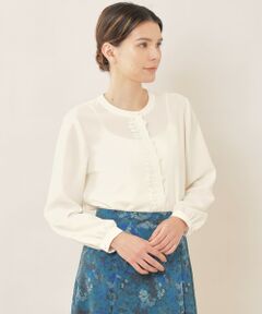 Paul Stuart / ポール・スチュアート シャツ・ブラウス | ファインジョーゼット　レースコンビブラウス【ウォッシャブル】