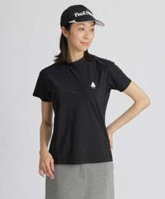 【GOLF】モックネックロゴプリントショートスリーブカットソー