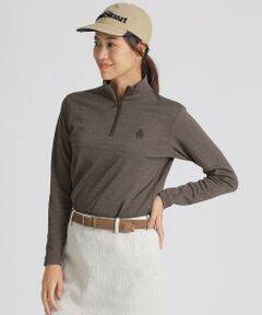 【GOLF】GOLFロゴジャカードハーフジップカットソー