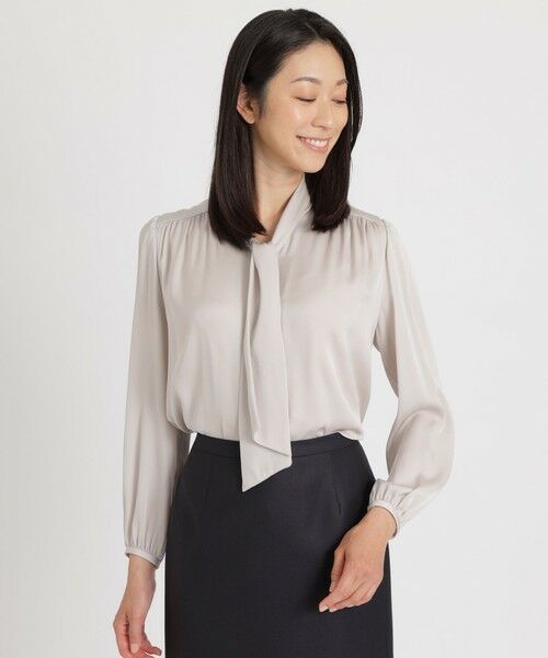 DRESS BLOUSE】ウォッシャブルシルクボウタイブラウス （シャツ