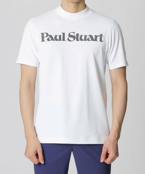 Paul Stuart / ポール・スチュアート カットソー | 【GOLF】カミフロゴプリントモックネックTシャツ(吸水速乾・UVカット) | 詳細3