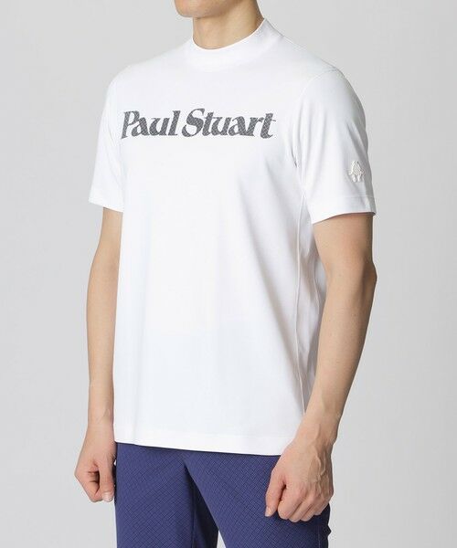 Paul Stuart / ポール・スチュアート カットソー | 【GOLF】カミフロゴプリントモックネックTシャツ(吸水速乾・UVカット) | 詳細4