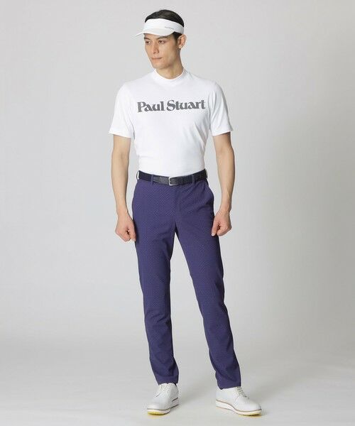 Paul Stuart / ポール・スチュアート カットソー | 【GOLF】カミフロゴプリントモックネックTシャツ(吸水速乾・UVカット) | 詳細1