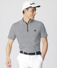 【GOLF】メッシュボーダーハーフジップ(吸水速乾・UVカット)