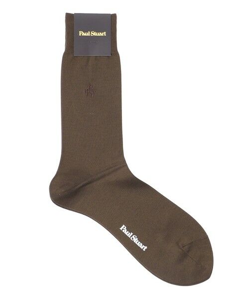 Paul Stuart / ポール・スチュアート その他小物 | ソリッドPSクレスト刺繍ソックス（ブラウン系8）